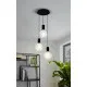 EGLO POZUETA fekete függesztett lámpa (EG-98663) E27 3 izzós IP20