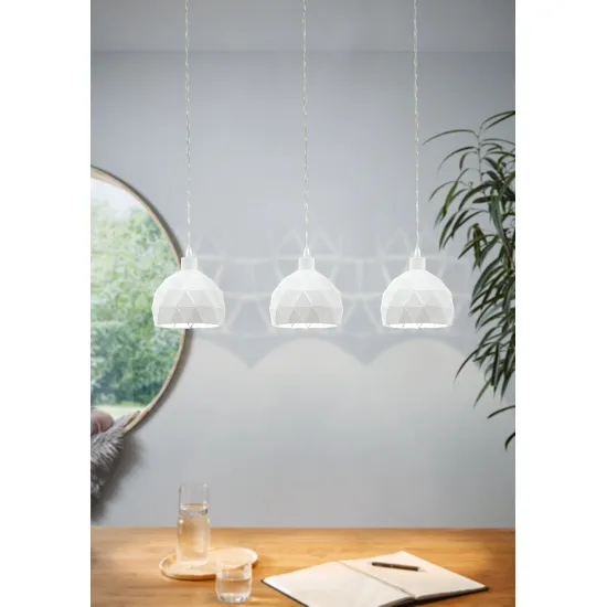 EGLO ROCCAFORTE fehér függesztett lámpa (EG-97857) E14 3 izzós IP20