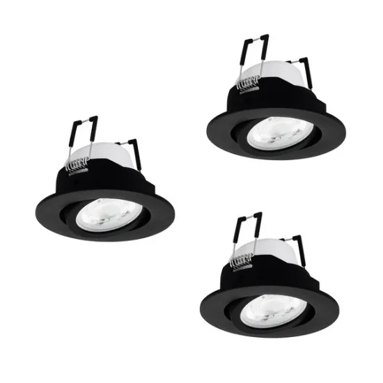 Eglo Saliceto-Z fekete LED mennyezetbe építhető lámpa szett (EG-902287) LED 3 izzós IP20