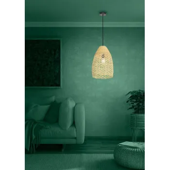 Eglo Sambucona barna-fekete függesztett lámpa (EG-390237) E27 1 izzós IP20