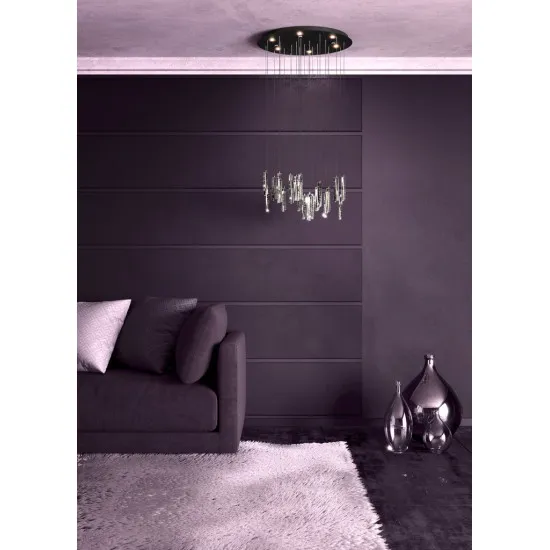 Eglo Sardenara fekete-átlátszó LED függesztett lámpa (EG-390209) LED 6 izzós IP20