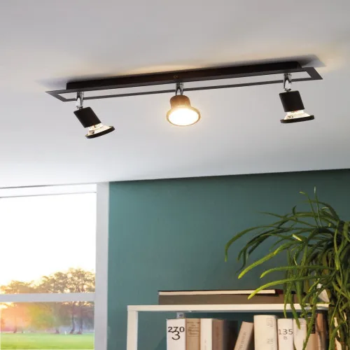 EGLO SARRIA fekete - króm LED spot lámpa (EG-94965) GU10 3 izzós IP20