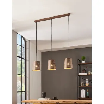 EGLO SEGEZIA mokkaszínek-mokka-arany függesztett lámpa (EG-99438) E27 3 izzós IP20