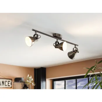 EGLO SERAS antikolt nikkel - krémszín LED spot lámpa (EG-96554) GU10 3 izzós IP20