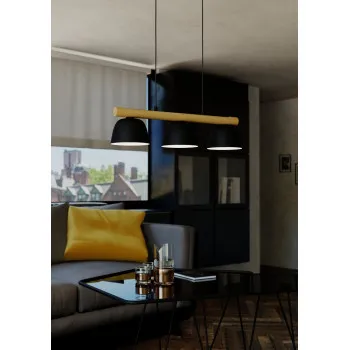 EGLO SHERBURN fekete-barna függesztett lámpa (EG-43739) E27 3 izzós IP20