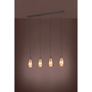 Eglo Siracusa barna-réz függesztett lámpa (EG-39507) E27 4 izzós IP20