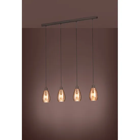 Eglo Siracusa barna-réz függesztett lámpa (EG-39507) E27 4 izzós IP20