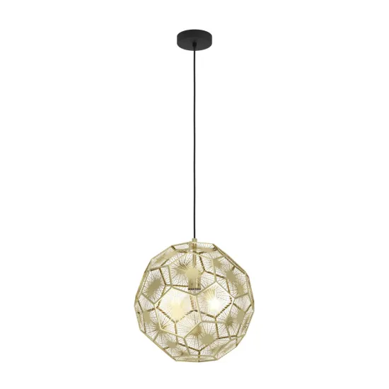 Eglo Skoura fekete-sárgaréz függesztett lámpa (EG-39755) E27 1 izzós IP20