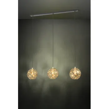 Eglo Skoura fekete-sárgaréz függesztett lámpa (EG-39757) E27 3 izzós IP20