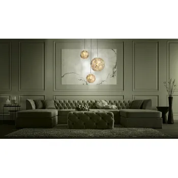 Eglo Skoura fekete-sárgaréz függesztett lámpa (EG-39758) E27 3 izzós IP20