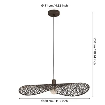 Eglo Swaby bronz függesztett lámpa (EG-44167) E27 1 izzós IP20