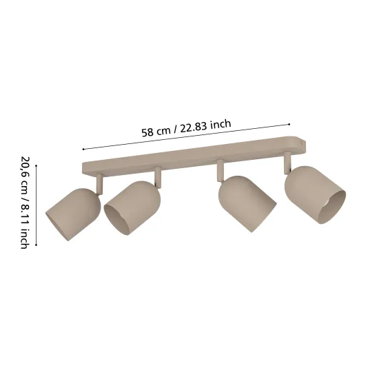 Eglo Tilston homokszínű mennyezeti spotlámpa (EG-44164) E14 4 izzós IP20