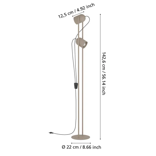 Eglo Tilston homokszínű állólámpa (EG-44166) E14 2 izzós IP20