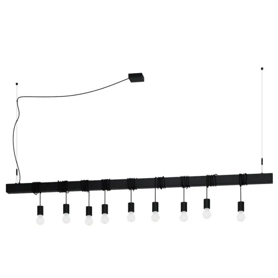 Eglo Townshend-b fekete függesztett lámpa (EG-39939) E27 9 izzós IP20