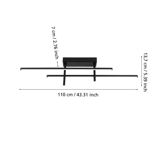 Eglo Trepiliano fekete LED mennyezeti lámpa (EG-901884) LED 1 izzós IP20