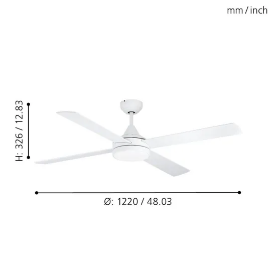 EGLO TRINIDAD fehér LED mennyezeti ventilátoros lámpa (EG-35084) LED 1 izzós IP20