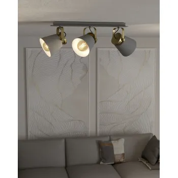 EGLO TWICKEN szürke-arany spot mennyezeti lámpa (EG-43837) E27 3 izzós IP20