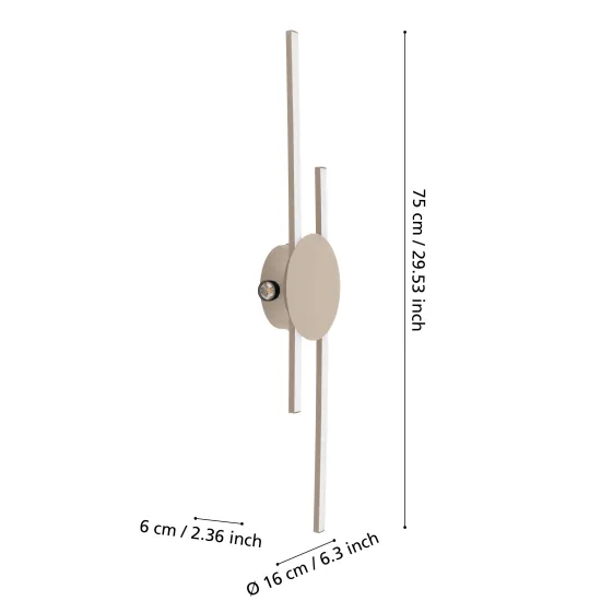 Eglo Venticello homokszínű LED fali/mennyezeti lámpa (EG-902126) LED 2 izzós IP20