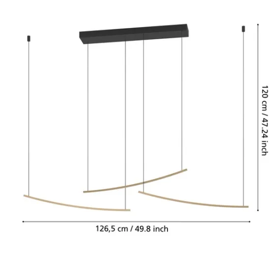 Eglo Villeggi sárgaréz LED függesztett lámpa (EG-902167) LED 1 izzós IP20