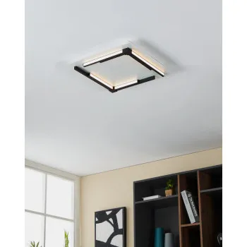 EGLO ZAMPOTE fehér-fekete-fehér LED mennyezeti lámpa (EG-900329) LED 1 izzós IP20