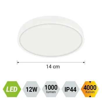 Emithor Lenys fehér vízvédett LED mennyezeti lámpa (EMI-49035) LED 1 izzós IP44