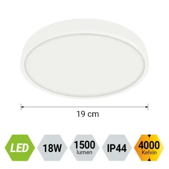 Emithor Lenys fehér vízvédett LED mennyezeti lámpa (EMI-49036) LED 1 izzós IP44