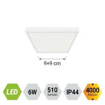 Emithor Lenys fehér vízvédett LED mennyezeti lámpa (EMI-49038) LED 1 izzós IP44