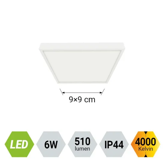 Emithor Lenys fehér vízvédett LED mennyezeti lámpa (EMI-49038) LED 1 izzós IP44