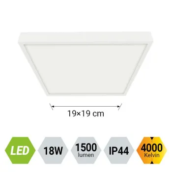 Emithor Lenys fehér vízvédett LED mennyezeti lámpa (EMI-49040) LED 1 izzós IP44