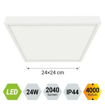 Emithor Lenys fehér vízvédett LED mennyezeti lámpa (EMI-49041) LED 1 izzós IP44