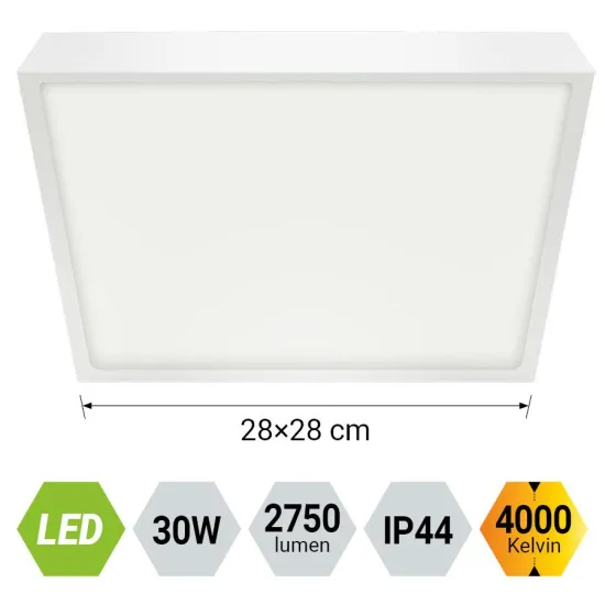 Emithor Lenys fehér vízvédett LED mennyezeti lámpa (EMI-49054) LED 1 izzós IP44