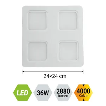 Emithor Quadrica fehér LED beépíthető lámpa (EMI-27303) LED 1 izzós IP20