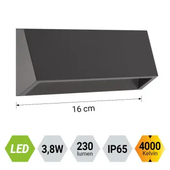 Emithor Radix szürke kültéri LED lépcsővilágító lámpa (EMI-48330) LED 1 izzós IP65