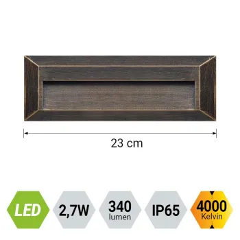 Emithor Radix barna kültéri LED lépcsővilágító lámpa (EMI-48336) LED 1 izzós IP65