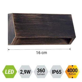 Emithor Radix barna kültéri LED lépcsővilágító lámpa (EMI-48339) LED 1 izzós IP65