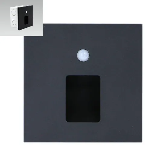 Emithor Step fekete-fehér LED mozgásérzékelős lépcsővilágító lámpa (EMI-70424) LED 1 izzós IP20