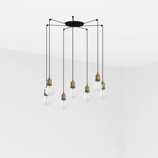 Faro Art arany-fehér függesztett lámpa (FAR-64137-7L) E27 7 izzós IP20