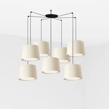 Faro Conga fekete-fehér függesztett lámpa (FAR-64314-54-7L) E27 7 izzós IP20