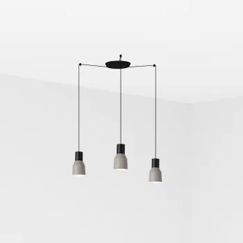 Faro Kombo fekete-szürke függesztett lámpa (FAR-68591-3L) E27 3 izzós IP20