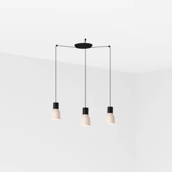 Faro Kombo fekete-bézs függesztett lámpa (FAR-68592-3L) E27 3 izzós IP20