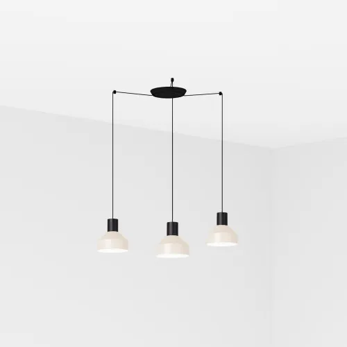 Faro Kombo fekete-bézs függesztett lámpa (FAR-68594-3L) E27 3 izzós IP20