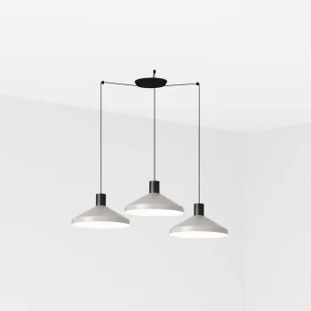 Faro Kombo fekete-szürke függesztett lámpa (FAR-68595-3L) E27 3 izzós IP20