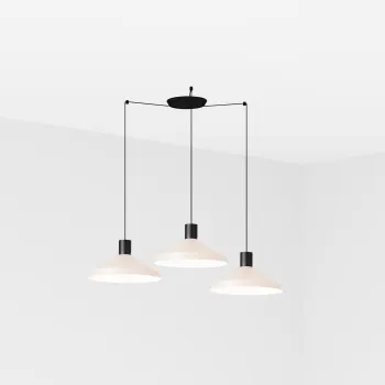Faro Kombo fekete-bézs függesztett lámpa (FAR-68596-3L) E27 3 izzós IP20