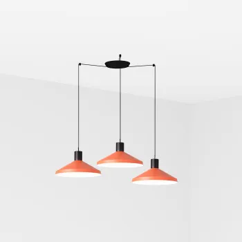 Faro Kombo fekete-terrakotta függesztett lámpa (FAR-68597-3L) E27 3 izzós IP20