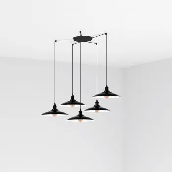 Faro Lang fekete függesztett lámpa (FAR-62804-5L) E27 5 izzós IP20