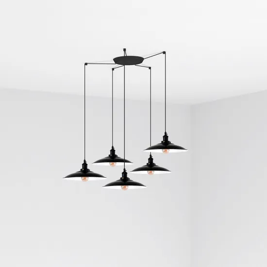Faro Lang fekete függesztett lámpa (FAR-62804-5L) E27 5 izzós IP20