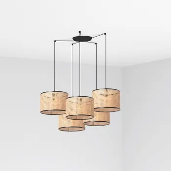 Faro Mambo fekete-barna függesztett lámpa (FAR-64314-48-5L) E27 5 izzós IP20