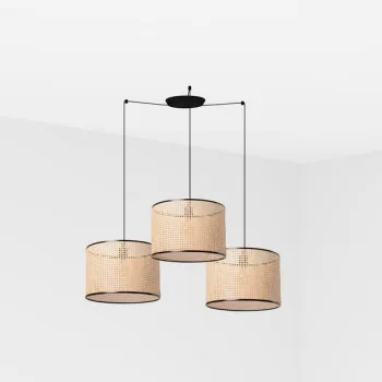 Faro Mambo fekete-barna függesztett lámpa (FAR-64314-49-3L) E27 3 izzós IP20