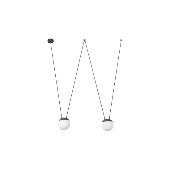 Faro Mine szürke függesztett lámpa (FAR-28376-2L) E27 2 izzós IP20