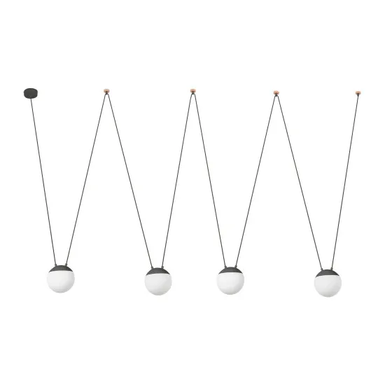 Faro Mine szürke függesztett lámpa (FAR-28376-4L) E27 4 izzós IP20